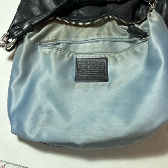 COACH Kristin Large Soft Black Leather Hobo Shoulder Bag READ GUC - Picture 6 of 12